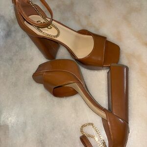 G by Guess Tan Heeled Sandals